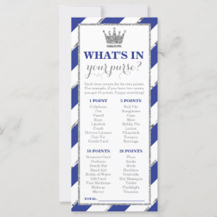 What's In Your Purse? Baby Shower Game Faux Silver