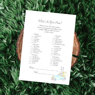 What's In Your Purse Baby Sprinkle Game Card