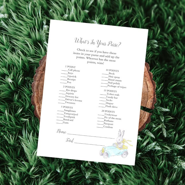 What's In Your Purse Baby Sprinkle Game Card (Creator Uploaded)