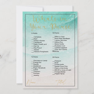 What's In Your Purse Beach & Ocean Bridal Shower Invitation
