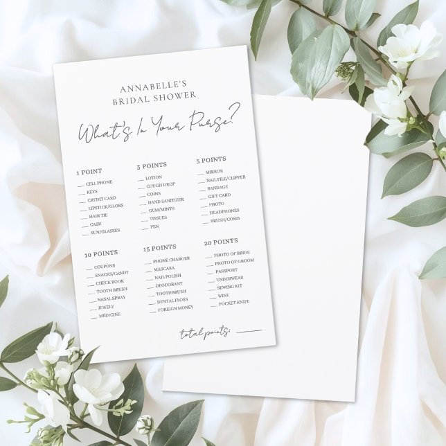 What's In Your Purse Bridal Shower Game (What's In Your Purse Bridal Shower Game)
