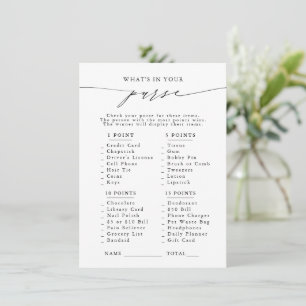 What's In Your Purse? Bridal Shower Party Game Enclosure Card