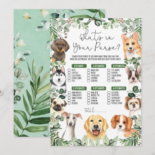 Whats in Your Purse Dog Puppy Baby Shower Game Invitation