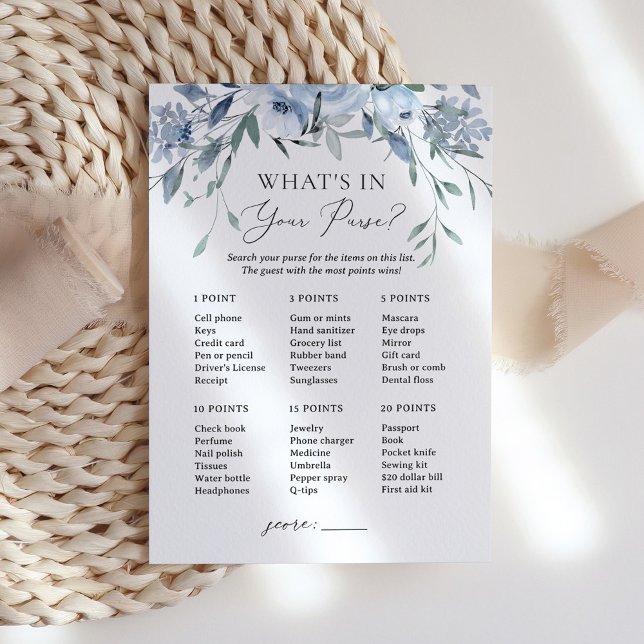 What's in Your Purse Floral Bridal Shower Game Invitation (Creator Uploaded)