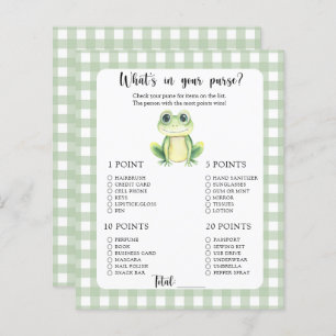 What's in your purse Frog baby shower game