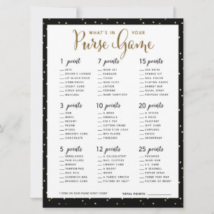 What's In your Purse Game Bridal Shower Game Invitation