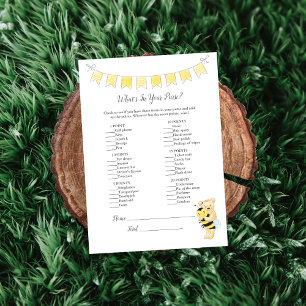 What's In Your Purse Game Girl Teddy Bear Card