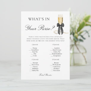 What's in your Purse Game Pearls and Prosecco  Invitation