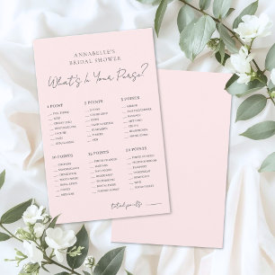 What's In Your Purse Pink Bridal Shower Game