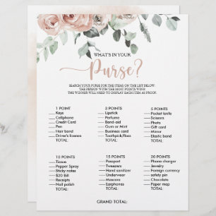 What's in your Purse Rose Bridal Shower Game
