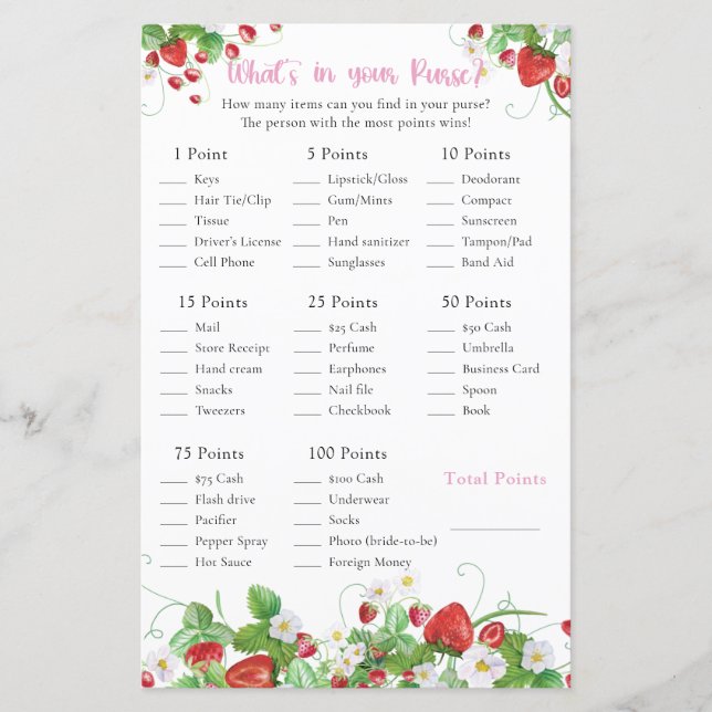 What's In Your Purse? | Strawberry Berry Sweet (Front)