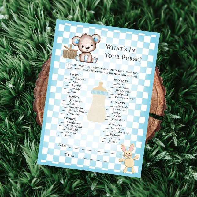 What's In Your Purse? Teddy Bear Picnic Game Card (Creator Uploaded)