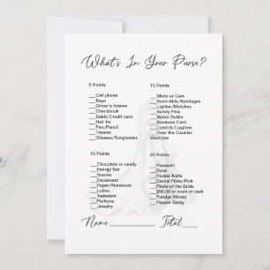 What's In Your Purse Wedding Dress Bridal Shower Invitation