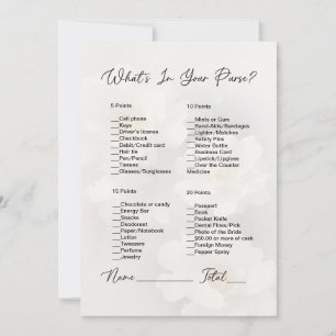 What's In Your Purse White Floral Bridal Shower Invitation