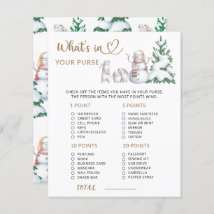 What's in your purse winter baby shower game