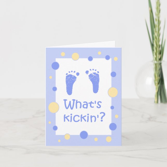 What's Kickin' baby shower invitation (Front)
