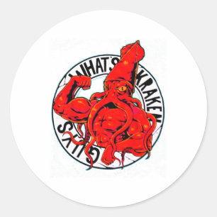 What's Kraken Gym Fitness Weightlifting Bodybuildi Classic Round Sticker