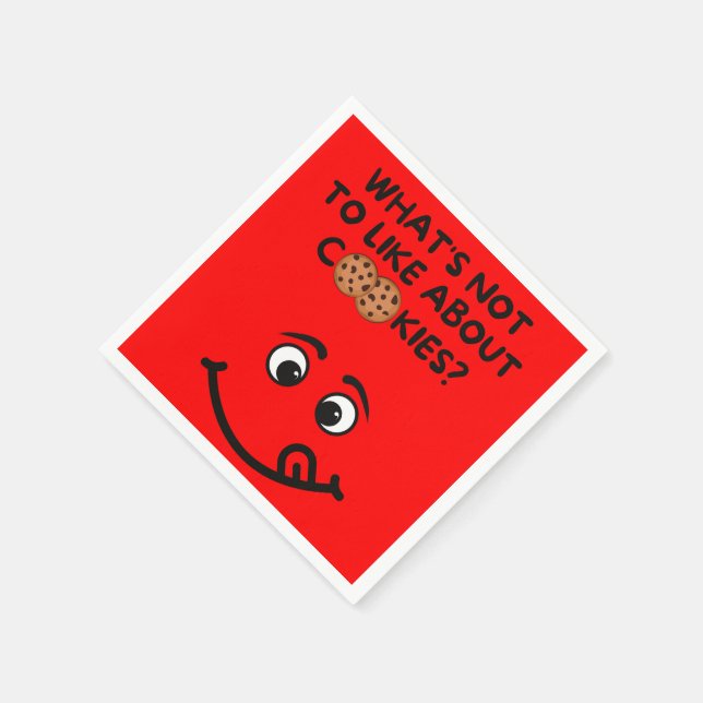 What's not to like about Cookies? (red bkgrd) Napkin (Corner)