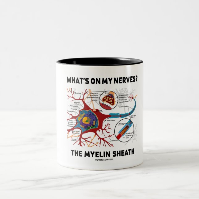 What's On My Nerves? The Myelin Sheath Two-Tone Coffee Mug (Center)