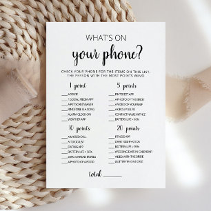 What's on your phone Bridal Shower Editable Card