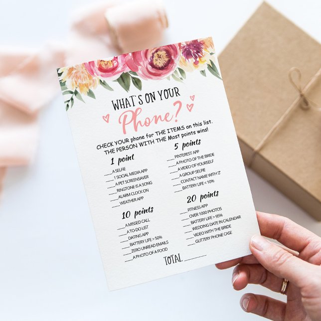 What's on your phone Bridal Shower Editable Card (Creator Uploaded)