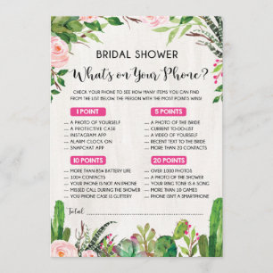What's on Your Phone Fiesta Bridal Shower Game Invitation
