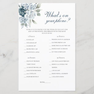 What's on your phone floral bridal shower game