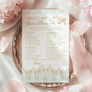 Whats on your phone Goose Sage Baby Shower game