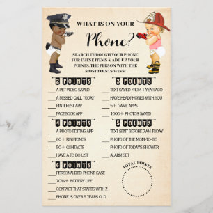 What's on your Phone Little Recruit Baby Game Card