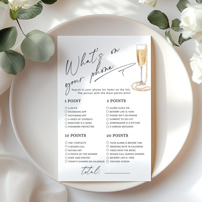 What's on your phone Pearls and Prosecco game (Creator Uploaded)