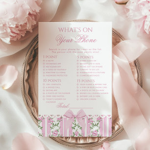 What's on your phone Pink Love Shack Coquette Game