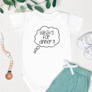 What's or dinner? Fun quote Baby Jersey Bodysuit