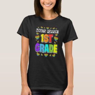 Whats Poppin 1st Grade Heart Fidget Pop It First D T-Shirt