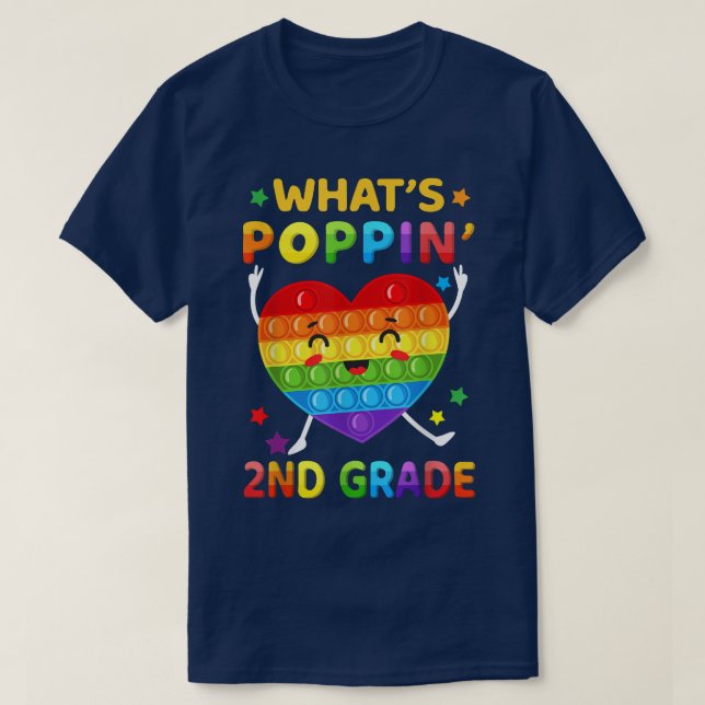 What's Poppin 2nd Grade Back To school Pop It Kids T-Shirt (Design Front)