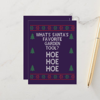 What's santa's favourite tool? Ho Ho Ho Funny Holiday Postcard