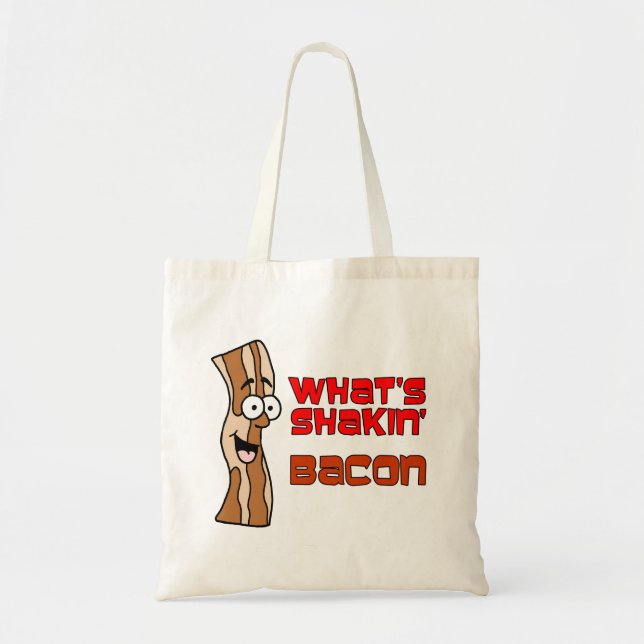 What's Shakin Bacon Cartoon Tote Bag (Front)