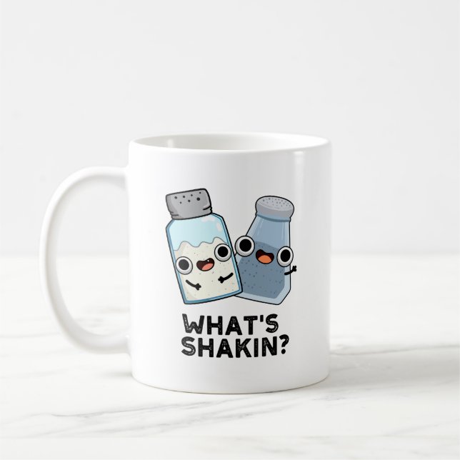 What's Shakin Funny Salt And Pepper Shaker Pun  Coffee Mug (Left)