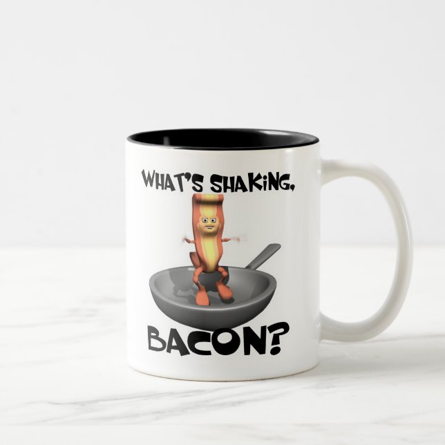 Whats Shaking Bacon Two-Tone Coffee Mug (Right)