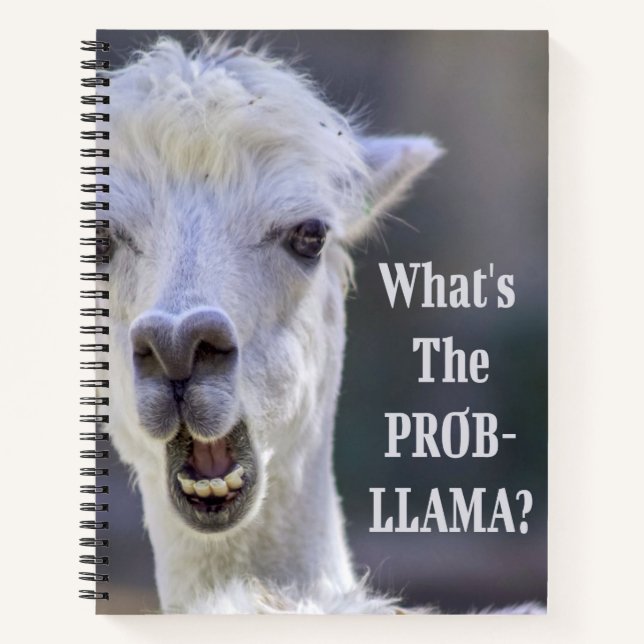 What's The Prob- Llama ? Cute Funny LLAMA Notebook (Front)