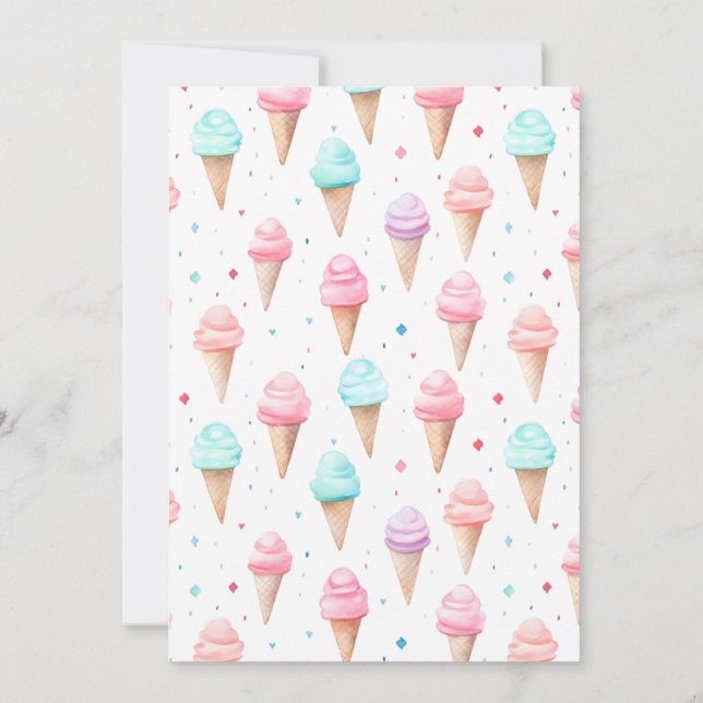 What's the Scoop Celebration- Sweet Gender Reveal Invitation (Back)