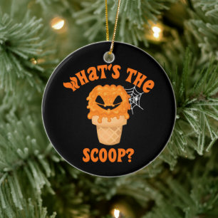 What's The Scoop Gender Reveal Halloween Ice Cream Ceramic Ornament
