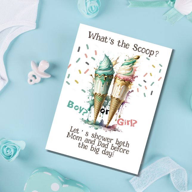 What's the scoop gender reveal Invitation (Creator Uploaded)