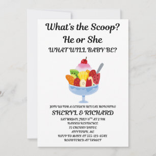 What's the Scoop Gender Reveal Party Invitation