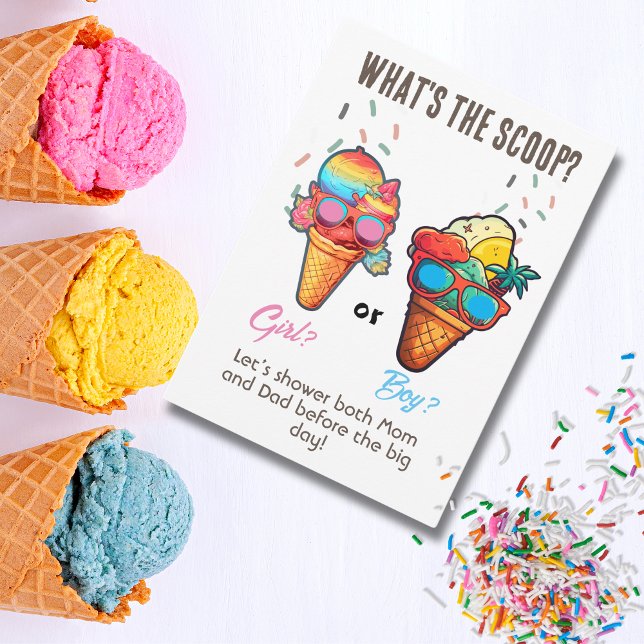 What's the scoop Gender Reveal Party Invitation (Creator Uploaded)