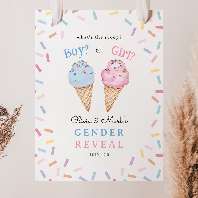 What's The Scoop Ice cream Gender Reveal  Poster (Creator Uploaded)