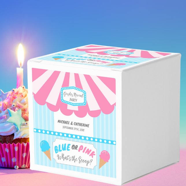 What's The Scoop Ice Cream Parlour Gender Reveal Favour Box (Creator Uploaded)