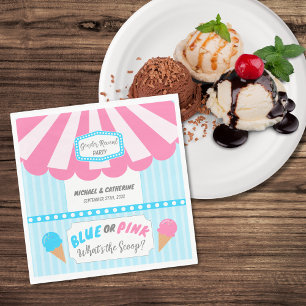 What's The Scoop Ice Cream Parlour Gender Reveal Napkin