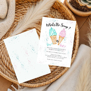 What's The Scoop Party, Baby Boy Or Girl Baby Invitation