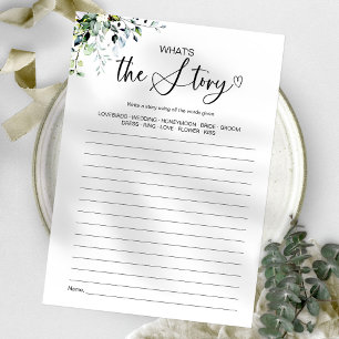 What's the Story Bridal Shower Game Invitation