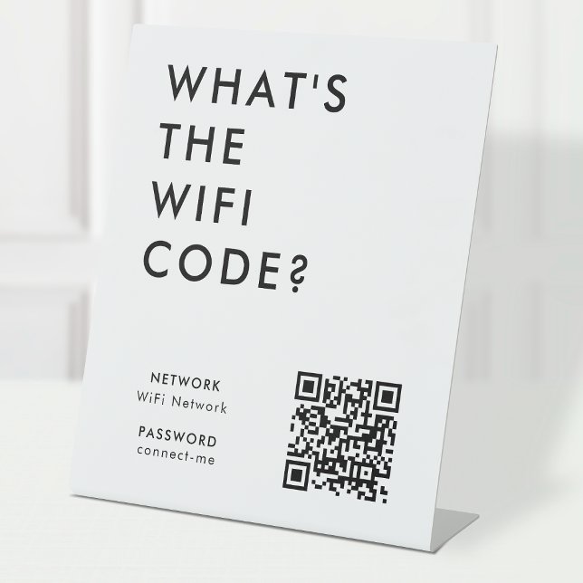 What's the WiFi Code? | Wifi Network QR Code Pedestal Sign (Creator Uploaded)